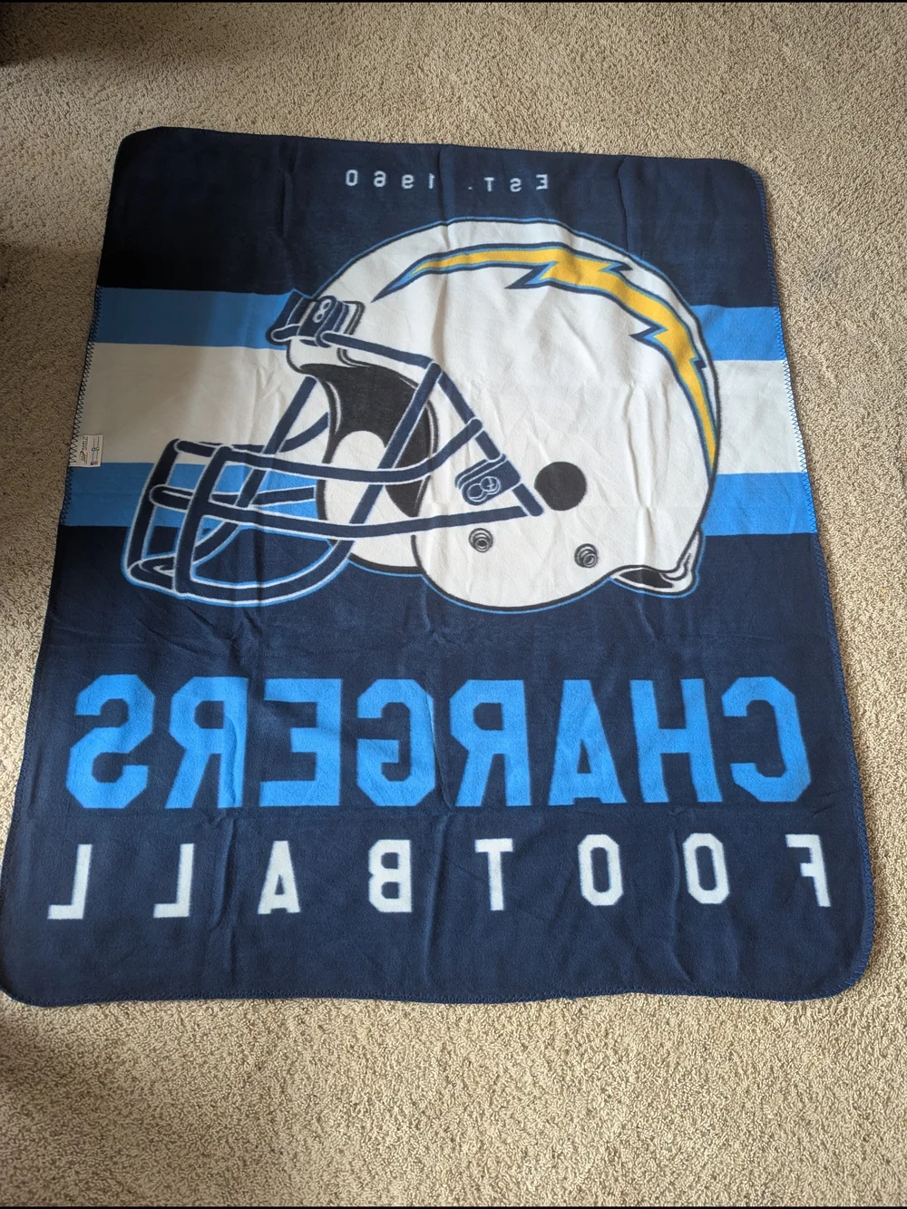 NFL CHARGERS FOOTBALL  EST. 1960 │100% Polyester Fleece Throw │50